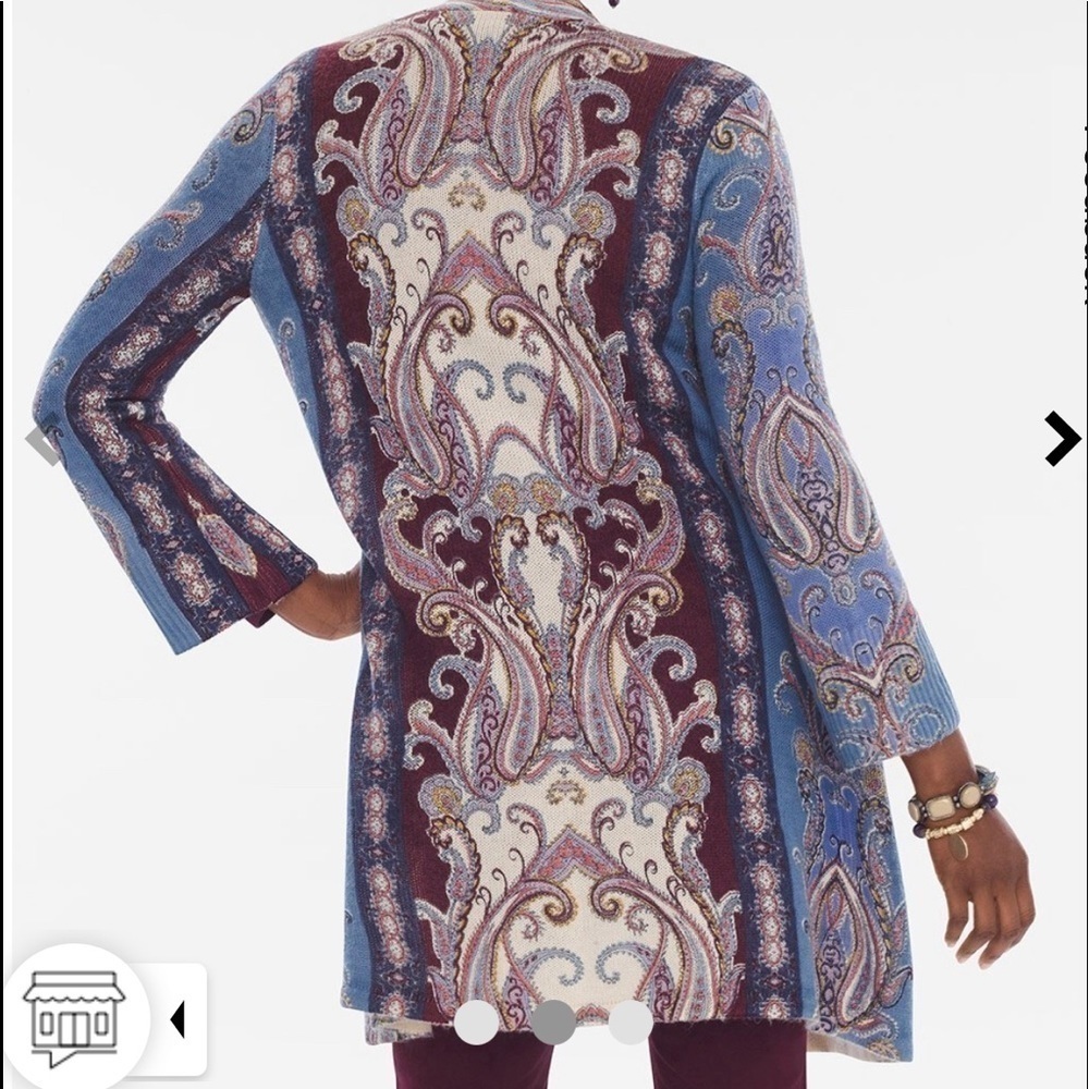 Chico’s Scroll-print cardigan size 0 - Picture 3 of 11
